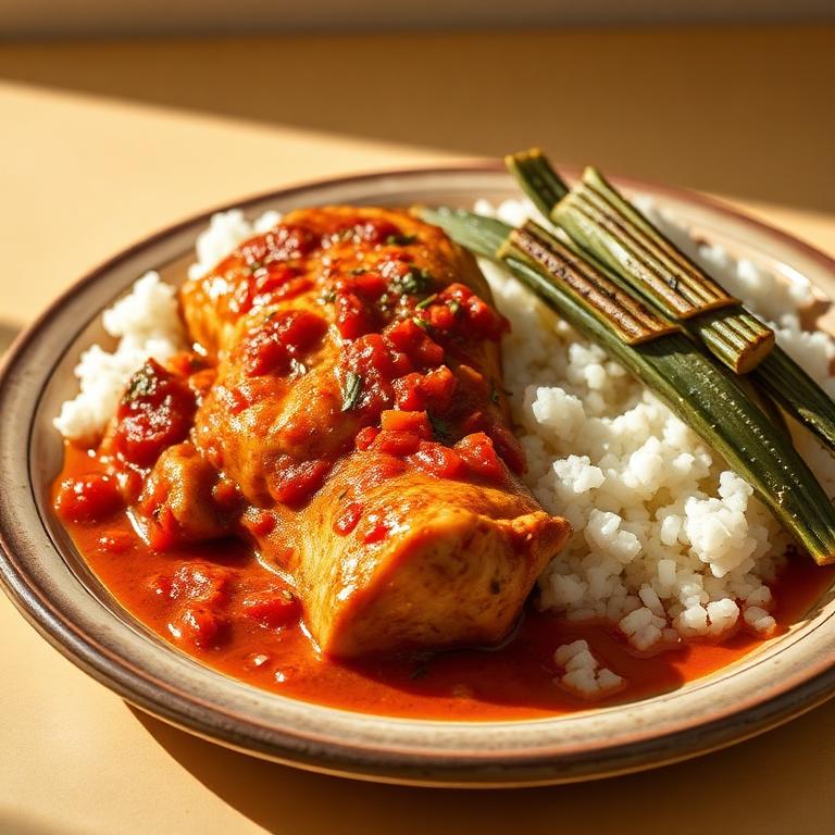 Muslos de pollo en salsa roja